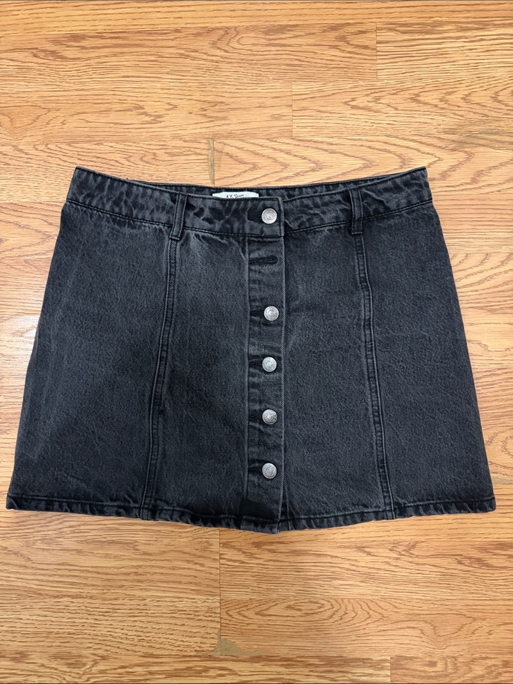 Women's Black Button-Front Denim Skirt Size 27